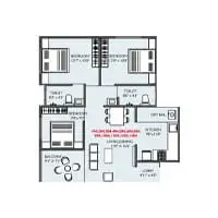 Sankalp HiLife Charholi 3 BHK Floor Plan Image